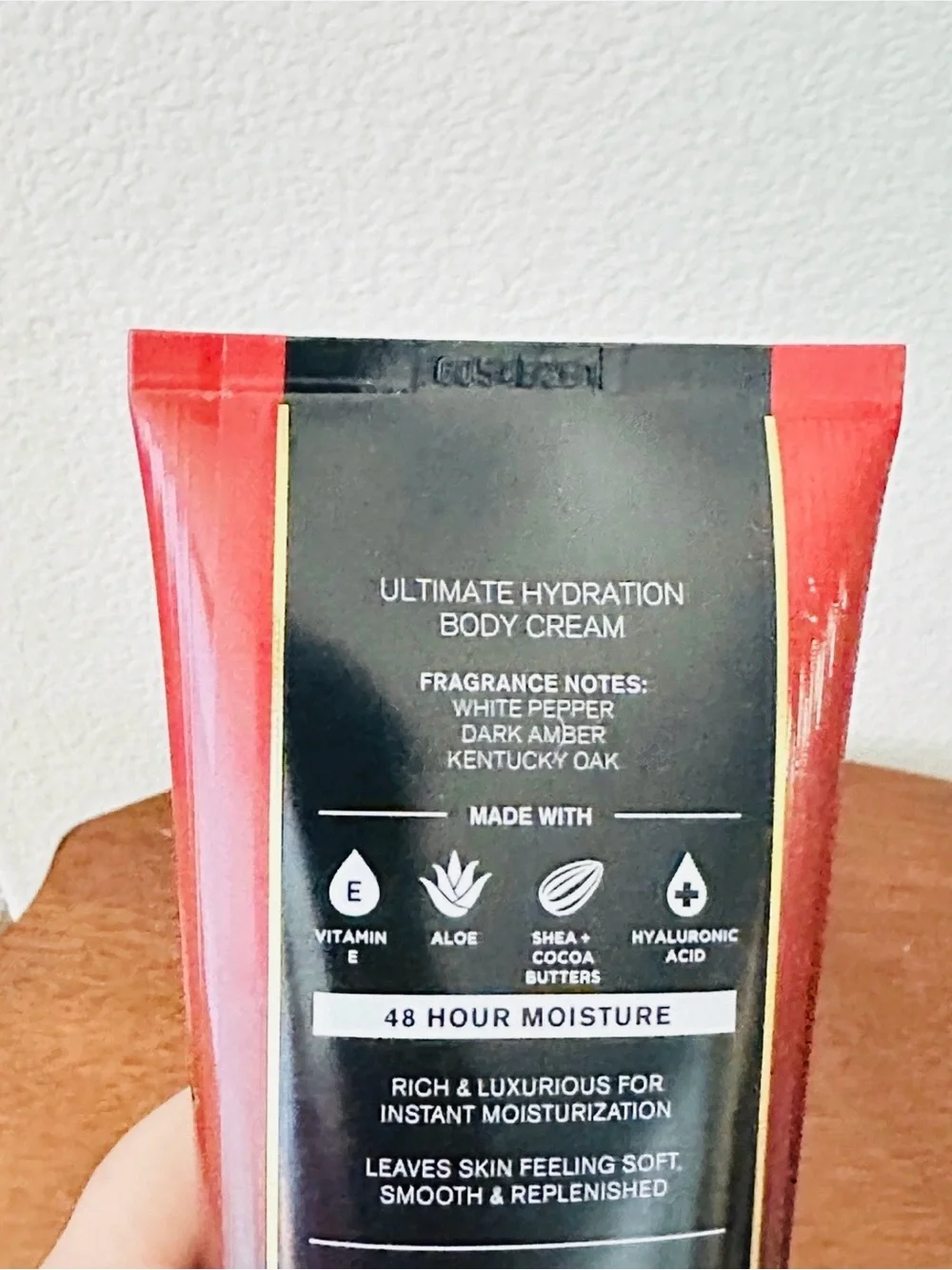 Bath & Body Works Bourbon Men's Moisturizing Body Cream - Red and Black